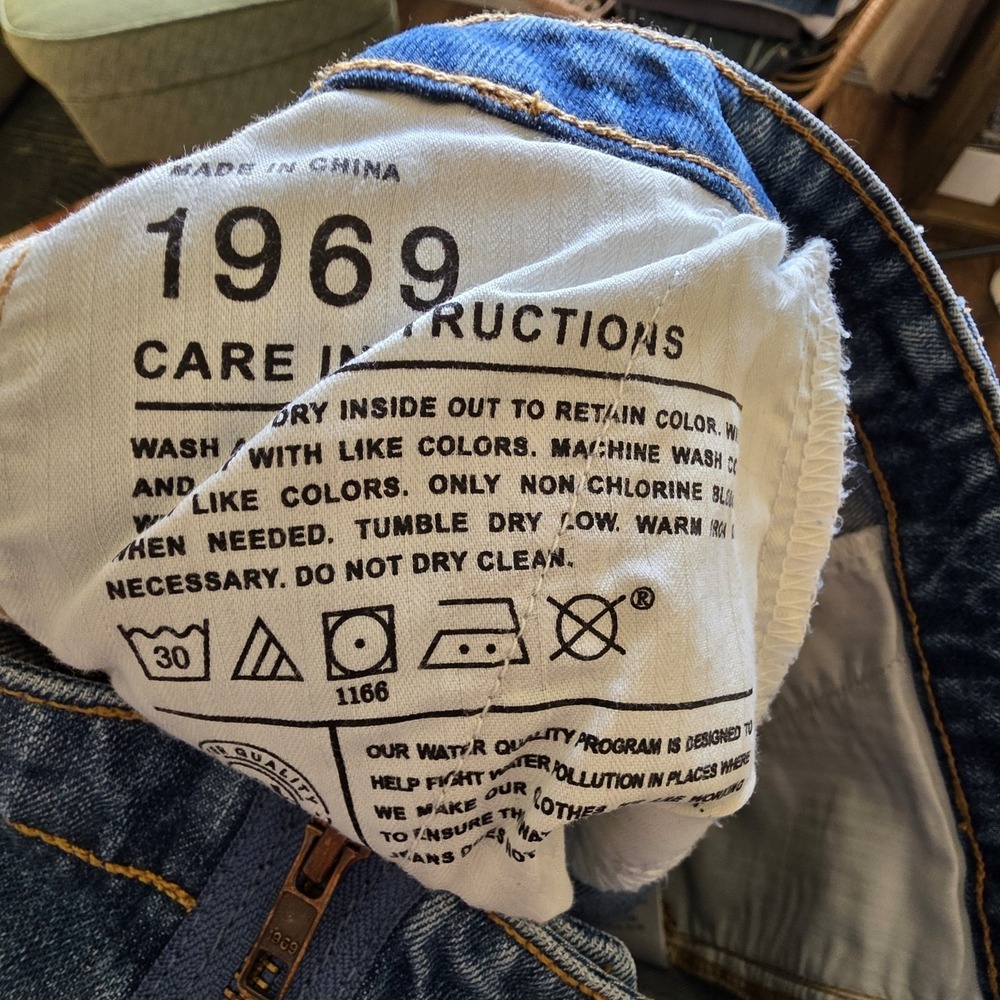 GAP 1969 Women Denim Pencil Skirt 0/24 Jean Mid Scandi Cotton Boho Y2K Cottage - Picture 5 of 9